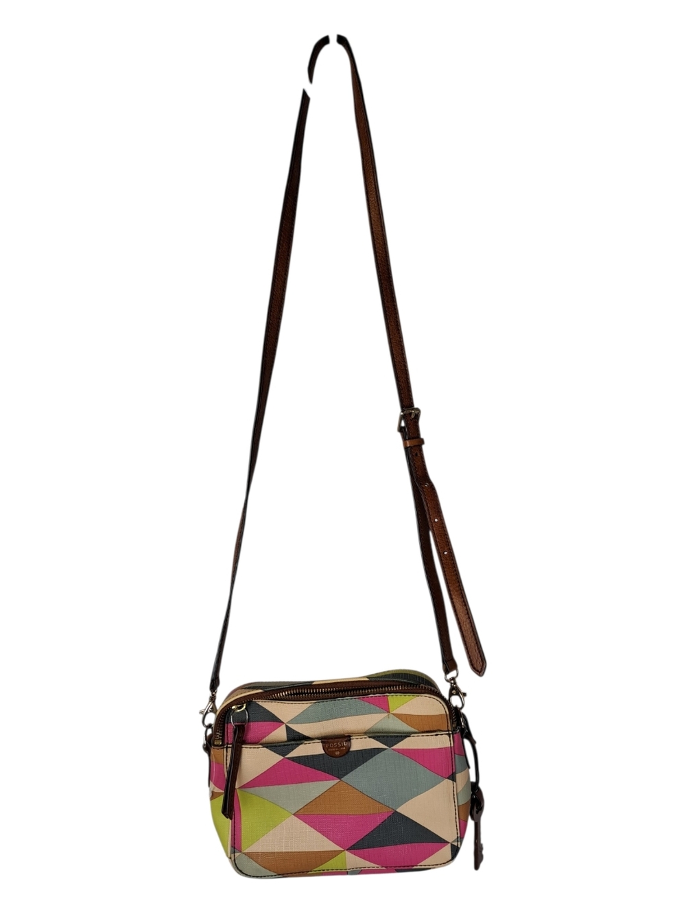 Fossil Sydney crossbody bag multicolored geometric pattern.‎